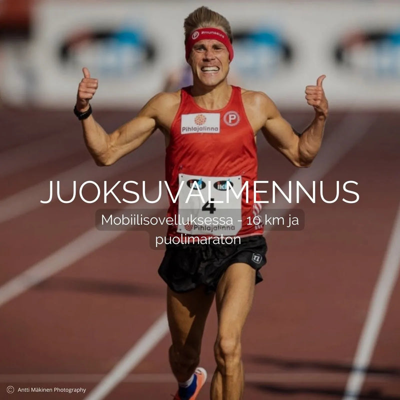 Juoksuvalmennus puolimaratonille tai 10km – treeniohjelma mobiilisovelluksessa